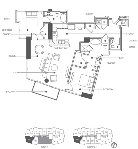 Residence 2 Floor Plan at Element, Florida